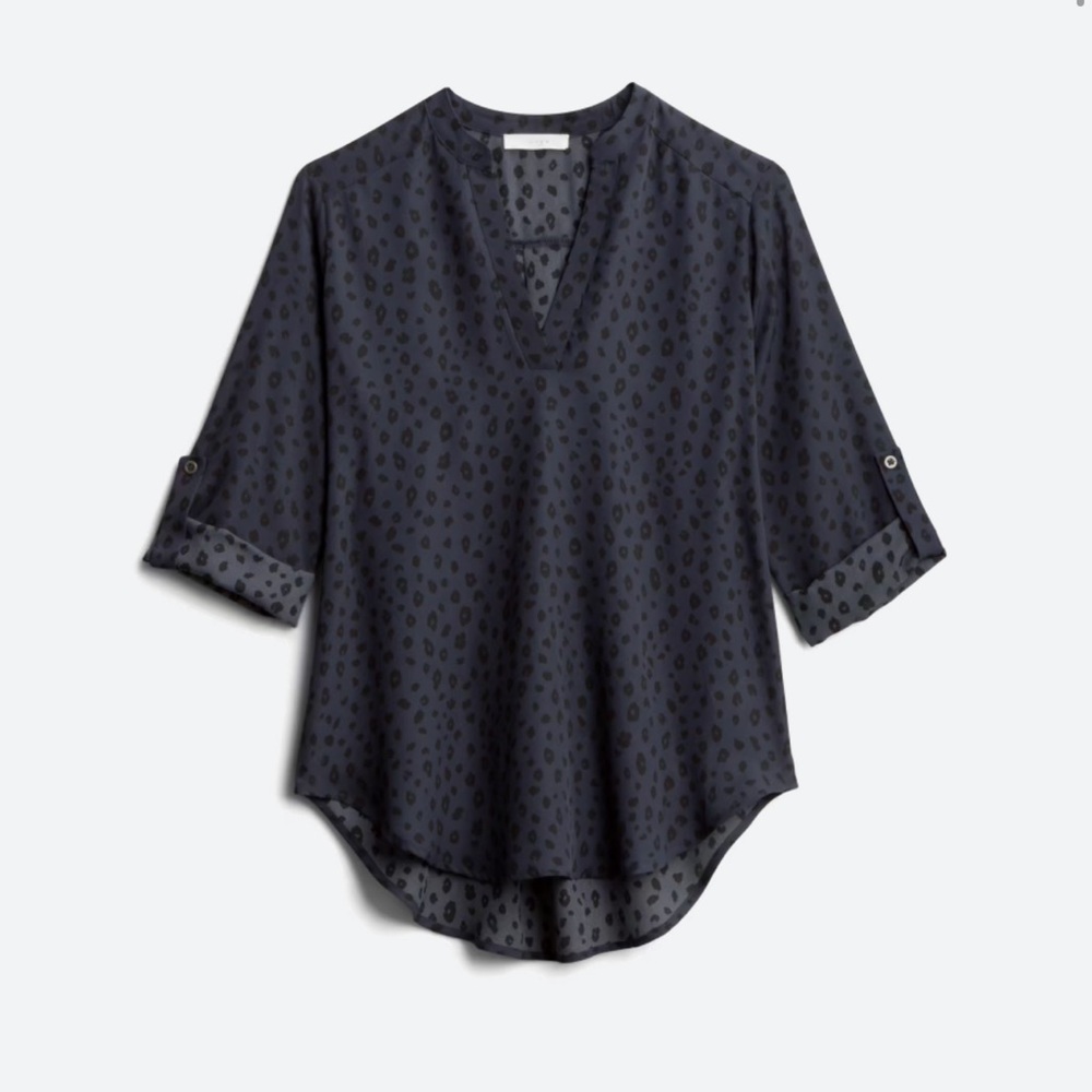 Lush top. Split neck, blouse, animal print.
